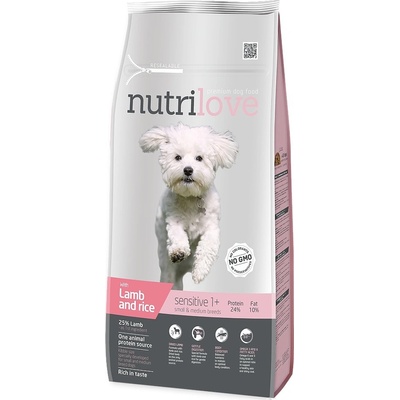 Nutrilove pes Sensitive Small Breed jehněčí, granule 8 kg