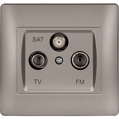 ELMARK Rhyme Тv+fm+sat КОНТАКТ СИВ МЕТАЛИК (11684)