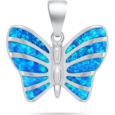 Brilio Silver stříbrný přívěsek Motýl s modrým opálem PT136WB – Zboží Mobilmania