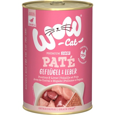 WOW Cat Kitten Junior Paté hydinové mäso a pečeň 6 x 400 g