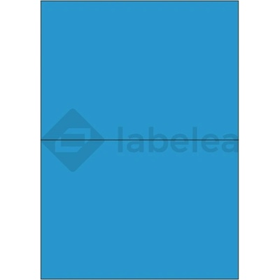 Labelea Samolepiace etikety 210x148 mm farebné papierové, na hárku A4, pre laserovú a atramentovú tlač, Farba etikiet Modrá, Počet hárkov v balení 100 EPY210148PB002S