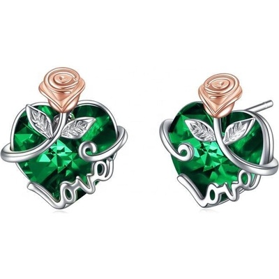 Lunica Stříbrné náušnice LOVE&ROSE 0667