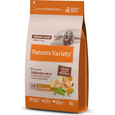 Nature's Variety No Grain Medium & Maxi Adult kuře z volného chovu 3 kg