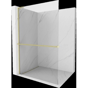 Mexen Kioto+ L душ кабина с рафт Walk-in 65 x 200 cm, прозрачна, златно четкано - 800-065-123-55-00 (800-065-123-55-00)