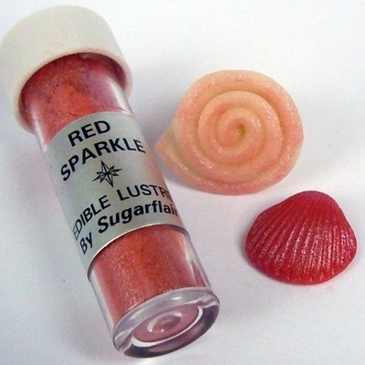 Sugarflair Jedlá prachová perleťová farba Red Sparkle 2 g