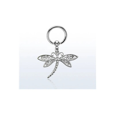 Piercingate Kruh vážka PKR00164 Stříbrná