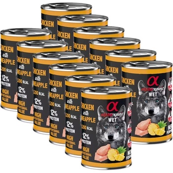 Alpha Spirit Кучешка Консерва Пиле и Ананас 12 x 400 г
