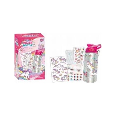 Norimpex Water bottle with unicorn, with sticker. , 500 ml, cards