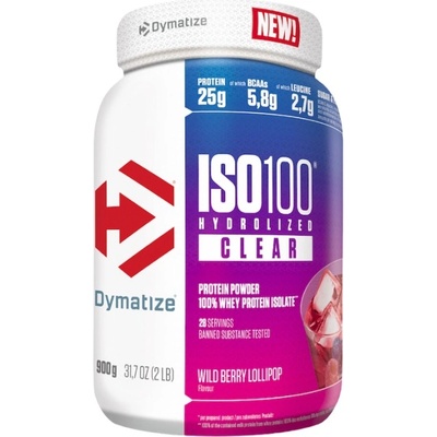 Dymatize ISO 100 Hydrolyzed Clear Whey Protein [900 грама] Wild Berry Lollipop