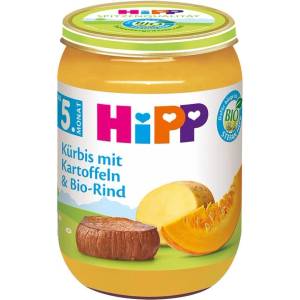 Hipp Био пюре Hipp - Тиква с картофи и телешко, 190 g (6270)