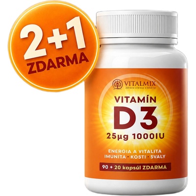 Vitalmix vitamín D3 1000IU 3 x 90+20 tabliet