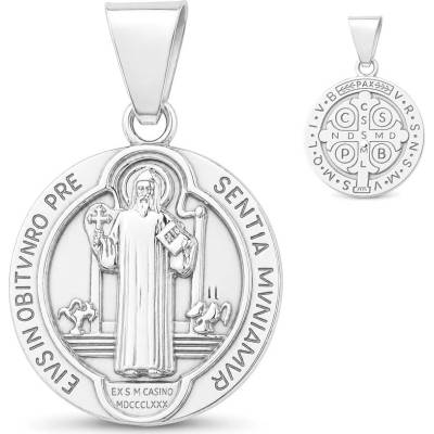 Argento Strieborný prívesok medaila svätého Benedikta 86079