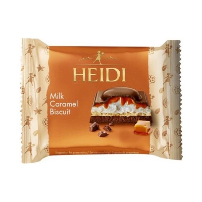 Heidi Milk Caramel Biscuit Mléčná s lískooříškovou a karamelovou náplní se sušenkami 55 g