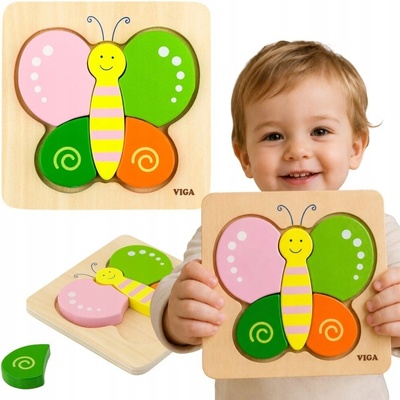 Viga puzzle Motýl 4 dílky