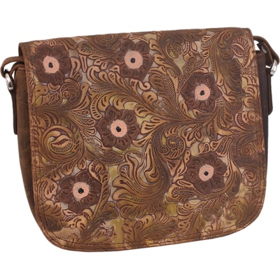 Mercucio dámská kožená crossbody kabelka tmavěhnědá 450112