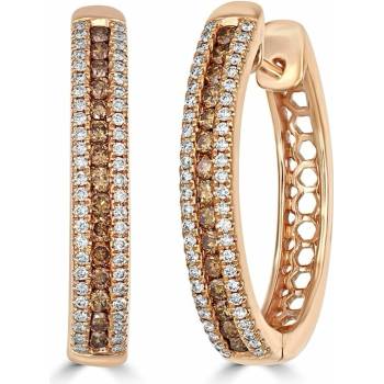 Eppi Náušnice s champagne a bielymi diamantmi Travis E36465