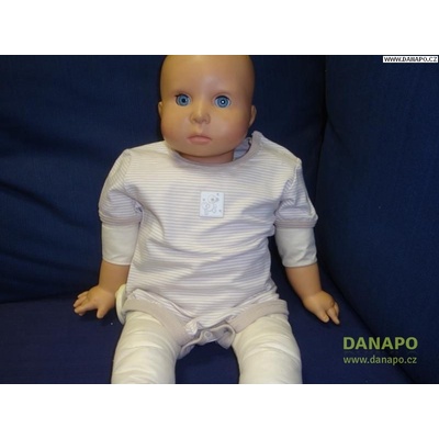 Dirkje Body proužkované bílohnědé
