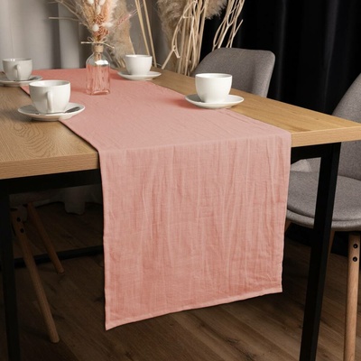 Biante Lněný běhoun LEN-021 Světle starorůžový 20x120 cm