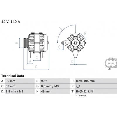 Generátor BOSCH 0 986 082 250 (0986082250)