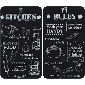 Maximex Капаци за печка 2 бр. от закалено стъкло 52x30 cm Kitchen Rules - Maximex (2521536500)