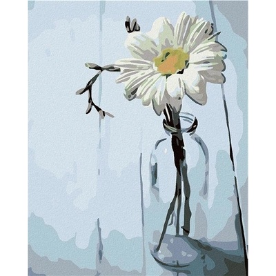 Zuty Malování podle čísel Kopretina v lahvi 80 x 100 cm bez rámu a bez vypnutí plátna
