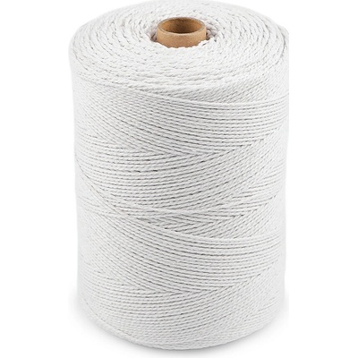 Bavlněná příze macrame Ø1,5-2 mm rozčesávací Varianta: 1 bílá přírodní, Balení: 1 ks