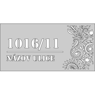 Domové číslo, vzor 006, materiál: hliník