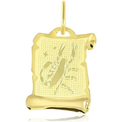 Gemmax Zlatý přívěsek na pergamenu s gravírováním znamení ŠTÍR GUPYN 58131