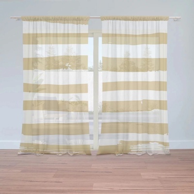 Záclony Zlaté pruhy: 2 ks - 150x250 cm - Sablio