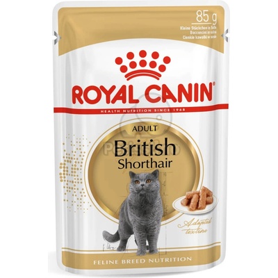 Royal Canin British Shorthair Adult - влажна храна за Британска късокосместа възрастна котка. 85 г