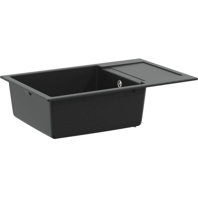 vidaXL Мивка Черно 780 x 500 мм 80% Кварц и 20% Смола (42028400)