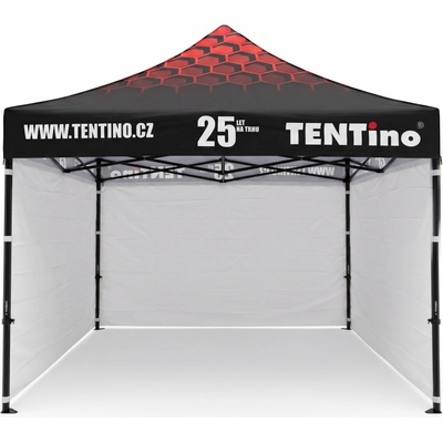 TENTino PROMO 3x3 m STEEL s potlačenou STRECHOU 1A - BIELA, konstrukce + střecha TENTino + 4x boční strana