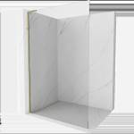 Mexen Kioto L стена за душ Walk-in 50 x 200 см, прозрачна, златна - 800-050-103-50-00 (800-050-103-50-00)