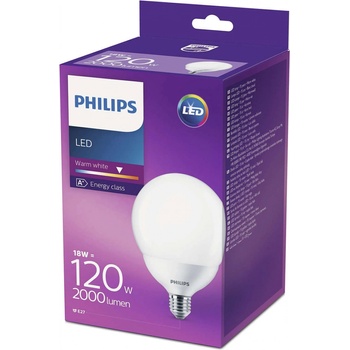 Philips LED žárovka G120 E27 18W 120W teplá bílá 2700K