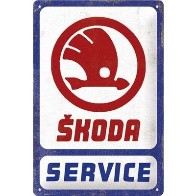 Postershop Plechová cedule: Skoda - Service - 20x30 cm