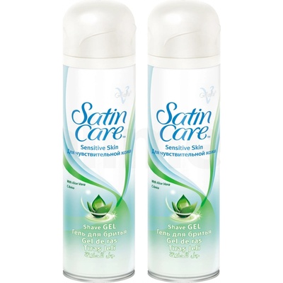 Gillette Satin Care Sensitive Skin Aloe Vera gél na holenie 2 x 200 ml