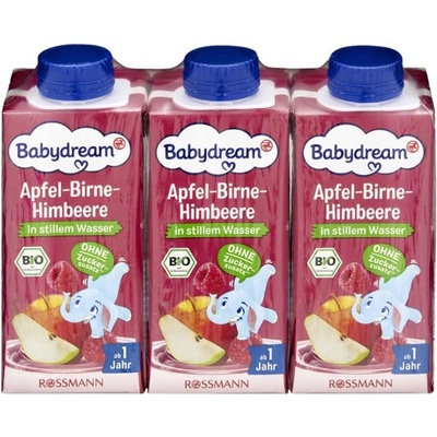 Babydream BIO Ovocná šťáva jablko hruška malina 600 ml – Sleviste.cz