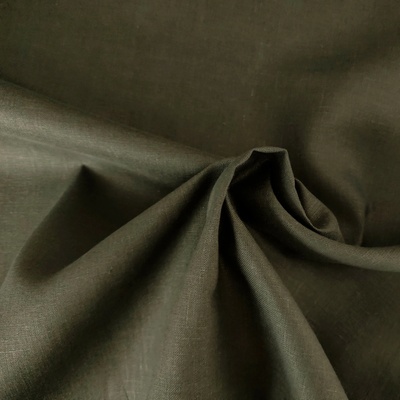 100% Ľan 180 g, šírka 180 cm- Khaki