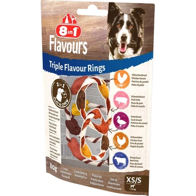Pochoutka 8in1 Triple Flavour Rings XS/S 80 g