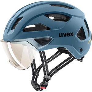 uvex Каска за велосипед Uvex Stride Visor Cat. 1 Bike helmet - Stone Blue Matt / Litemirror Silver - размер 53-56 cm (851-1961-0213)