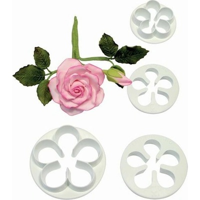 Cakesupplies Sada vykrajovačiek plastová guľatá kvety 30, 35, 45 a 50 mm
