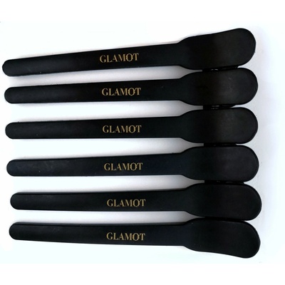 Glamot Carbon Section Clips 6 ks, Čierna, 10 cm