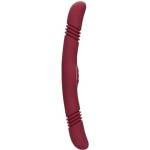 Loveline Двойно вибриращо дилдо с тласъци "loveline pleasure red" 33 см