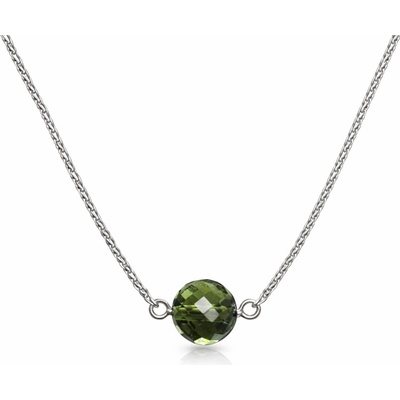 Vltavín Moldavite Stříbrný náhrdelník s vltavínem P340001