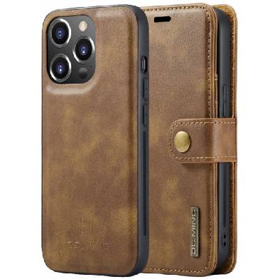 2в1 свалящ се флип кейс за iPhone 15 Pro - кафяв (85367)