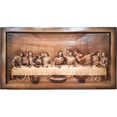 Dreveny obraz posledná večera, 100 x 53,5 cm
