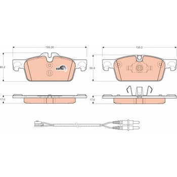 Sada brzdových platničiek kotúčovej brzdy ( na jednu nápravu) TRW GDB1929 GDB1929