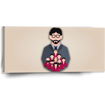 Sablio Obraz Money heist Profesor a jeho tím Béžová - 110x50 cm
