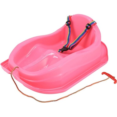 Baby Mix Plastové sáňky s opěradlem MINI růžová – Zbozi.Blesk.cz
