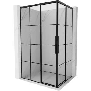 Mexen Rox Двойна плъзгаща се душ кабина 100 x 95 см, черна решетка, черна (8C2D-100-095-70-77)